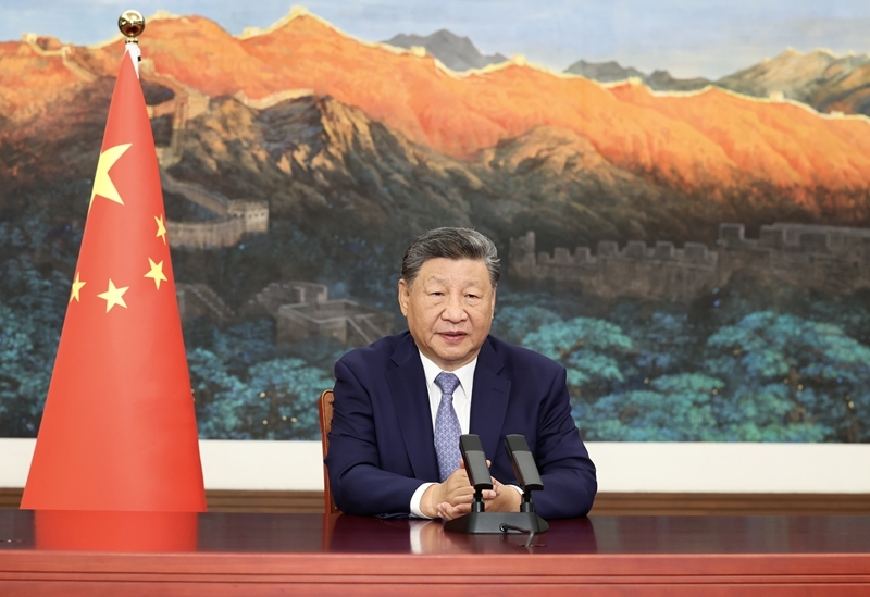 　　9月24日，國家主席習(xí)近平在聯(lián)合國氣候變化峰會發(fā)表視頻致辭。